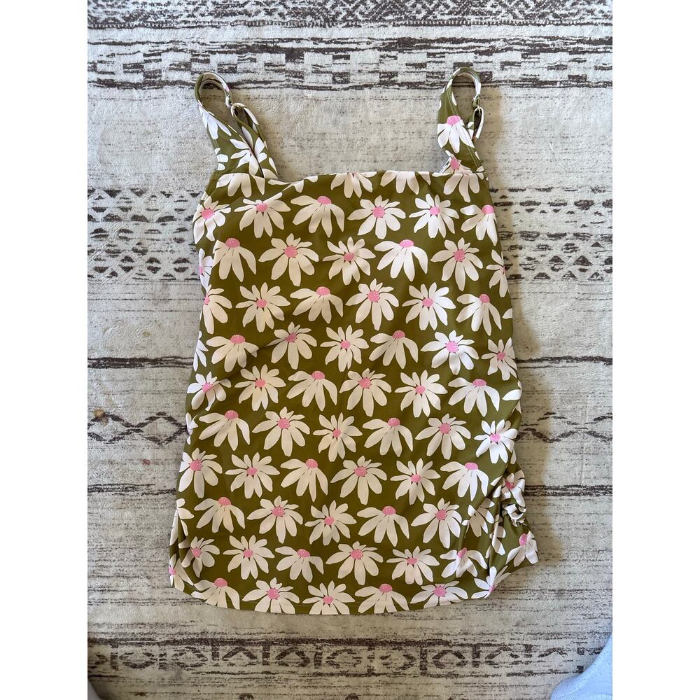 NEW Lime Ricki Cactus Daisy Tankini Square Neck Swim Top Size 4X